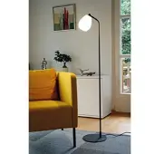 Casablanca Bagan gulvlampe, glasskjerm, opalhvit