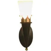 Holländer Rustikal CORONA vegglampe med gulldekor