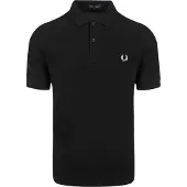 Fred perry for man. M6000 Black plain polo shirt (S), Casual, Cotton, Short sleeve