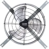 Vevor Gavlmontert vifte, 15 tommers loftsavtrekksvifte med justerbar termostat og ytre netting, 1300 CFM husventilator kjøler ned opptil 1850 kvm, stille ventilasjon for tak, garasje og butikk, galvan
