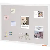 Vevor 91 x 61 cm hvit korktavle med linoverflate – stilig veggmontert oppslagstavle for hjem, skole, kontor – elegant og funksjonell oppslagstavle
