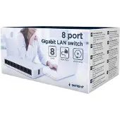 24.Se 8-ports nettverkssvitsj 10/100/1000 Mbps / Gigabit-svitsj med 8 porter