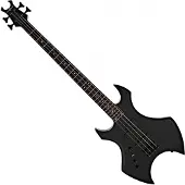 Gear4Music Harlem X Left Handed Bass Guitar by Black