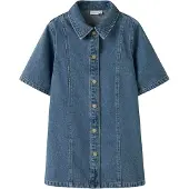 Name it Kjole - NkfGianna - Medium+ Blue Denim - - 9 år (134) - Kjole