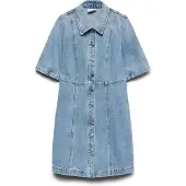 Vero Moda Daisy 2/4 Denim Kort Ermet Kort Kjole