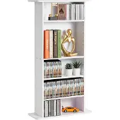 Vevor Mediaoppbevaringsskap, 5-lags DVD-hylle Rommer opptil 240 CD-er, Justerbare CD-hyller, Beskytter og organiserer musikk-, film-, videospill- eller memorabilia-samlinger, Hvit
