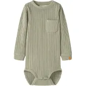 Lil´ Atelier Lil' Atelier Body I/e - Rib - NbmTao - Sjøgress - - 1 år (80) - Langermet Body