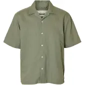 Selected Casper Clay Linen Kortarmet Skjorte