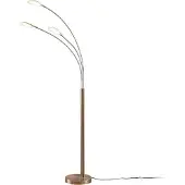 LINDBY LED-gulvlampe Anea, 167 cm, 3 lyskilder, nikkelfarget
