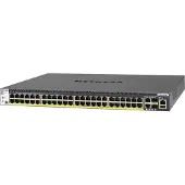Netgear M4300-52G-PoE+ - Switch - L3 - Styrt - 2 x 10/100/1000/10000 + 2 x 10 Gigabit SFP+ + 48 x 10/100/1000 (PoE+) - front til bakside-luftflyt -...
