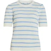 Vila Dalo O-neck Stripe Knit Genser Med Korte Ermer