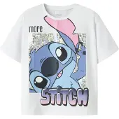 Name It Kids T-skjorte - Noos - NkfFora - Stitch - Bright White - - 6 år (116) - T-skjorte