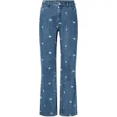 Pieces Flora Straight Emb Høytaljede Jeans