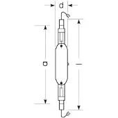 Radium Halogen-metall-damppære K12s 2150W HRI-TS N/XL klar