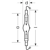 Radium Halogen-metall-damppære K12s 1000W HRI-TS NDL/S