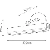 Quintiesse LED-vegglampe VALISE, svart/gammel messing, 31 cm kunstlær