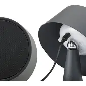 Sigor LED-bordlampe Solino, grafitt, solcelle/USB, 26 cm IP44