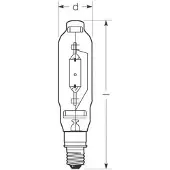 Radium Halogen-metall-damppære E40 1950W HRI-T N klar