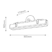 Quintiesse LED-vegglampe VALISE, svart/gammel messing, 50 cm kunstlær
