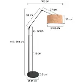 Steinhauer Gulvlampe Prestige Chic svart/brun, høyde 250 cm, kork