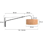 Steinhauer Tekstilvegglampe Elegant Classy svart/brun, metall/kork