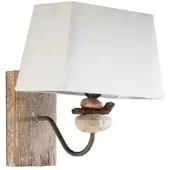 ONLI Vegglampe Seregon med steindekor og stoffskjerm