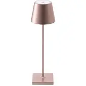 Sigor LED-bordlampe med batteri Nuindie, USB-C, rosegull, IP54, dimbar