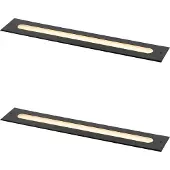 QAZQA Sett med 2 moderne bakkespotter svart 50 cm inkl. LED IP65 - Eline