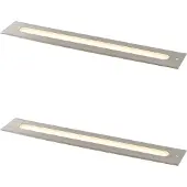 QAZQA Sett med 2 moderne bakkespotter stål 50 cm inkl. LED IP65 - Eline