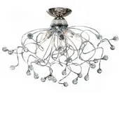 ONLI Taklampe Trilly i krom med krystaller, 5 lyskilder.