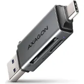 Axagon Superspeed USB-C & USB-A - SD / microSD Mini-kortleser
