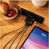 Verbatim - Strømadapter - GaN - 165 watt - 5 A - PD 3.0, PD/PPS, QC 4.0 - 4 utgangskontakter (3 x USB-C, USB)