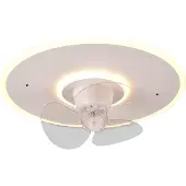 Reality LED-vifte Nybro, hvit, DC, stillegående, Ø 50 cm, CCT, fjernkontroll