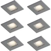 QAZQA Sett med 6 moderne innfelte spotter gunmetal firkantet IP44 - Qure