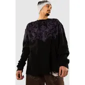Affliction Winged Up Knit Thermal Langermet T-skjorte svart