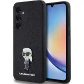 Karl Lagerfeld Fast glitter Ikonik Logo metallpinneveske for Samsung Galaxy A35 - svart