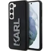 Karl Lagerfeld 3D gummideksel med glitterlogo for Samsung Galaxy S23 - svart