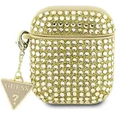 GUESS GUA2HDGTPD AirPods 1/2 deksel gull/gull Rhinestone Triangle Charm