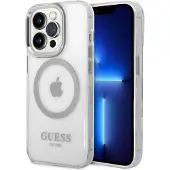 GUESS GUHMP14XHTRMS iPhone 14 Pro Max 6,7" sølv/sølv hardt etui Metal Outline Magsafe