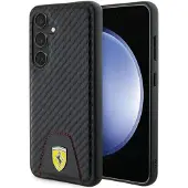 Ferrari Carbon Stitched Bottom-etui for Samsung Galaxy S24 - svart