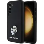 Karl Lagerfeld Silikon Karl&Choupette Metall Pin-etui for Samsung Galaxy S24 - svart