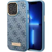 GUESS GUHMP14LU4GPRB iPhone 14 Pro 6,1" blå/blå hard koffert 4G Logo Plate MagSafe