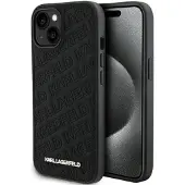 Karl Lagerfeld Quiltet K-mønsterveske for iPhone 15 - svart