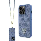 GUESS GUHCP15LP4TDSCPB iPhone 15 Pro 6,1" blå/blå hardcase Crossbody 4G Metal Logo