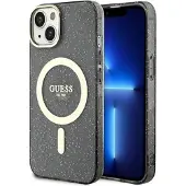 GUESS GUHMP14MHCMCGK iPhone 14 Plus 6,7" svart/svart hardcase Glitter Gold MagSafe