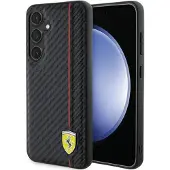 Ferrari Carbon Printed Line-etui for Samsung Galaxy S24+ - svart