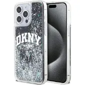DKNY Liquid Glitter Big Logo iPhone 12 Pro/12-etui - svart
