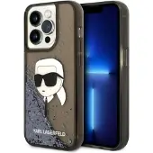 Karl Lagerfeld Glitter Karl's Head-etui til iPhone 14 Pro Max - svart