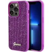 GUESS Disco Metal Script-etui for iPhone 14 Pro - fuchsia