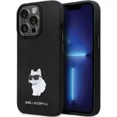 Karl Lagerfeld KLHCP13LSMHCNPK-etui til iPhone 13 Pro / 13 - svart silikon C metallstift